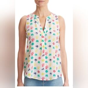 JOIE rainbow palm tree tank top, 100% silk, size S